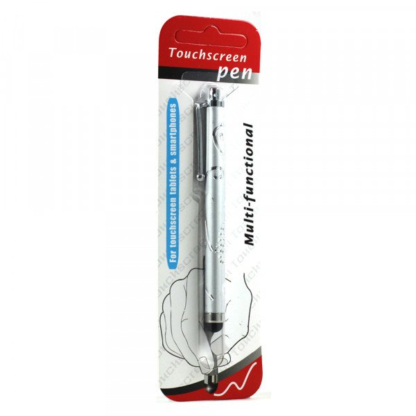 Wholesale Glitter Diamond Slim Stylus Touch Pen (Silver)